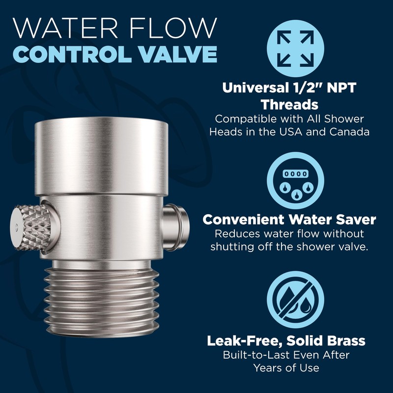 HammerHead Showers® All Metal Shower Head Shut Off Valve -
