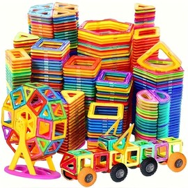 Random Color Creative Building Blocks Toy, 1 Box Colorful Geometric Shape Blocks, Educational Learning Toy, Ideal Construction Gift for Boys & Girls, Blocks Building Set, Kids Toys - Color: Multicolor, Specification: 119pcs magnetic building block set