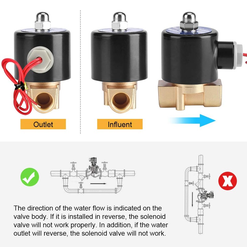 'Electrical 220 V DN10 3/8 Normally Closed Solenoid Valve Water
