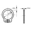 36mm External Circlips Retaining Rings Snap CirClip Phosphated (Pack of
