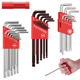 Meterk 35PCS T-Handle Allen Wrench Kit MK51（Included S2 material) K1L4