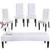 FORCHEER Dining Chair Covers and Bench Covers Set Waterproof White