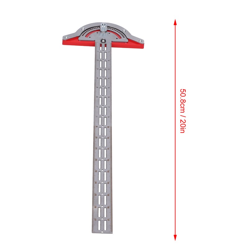 Woodworker Edge Ruler Protractor Portable Stainless Steel Angle Measuring Tool