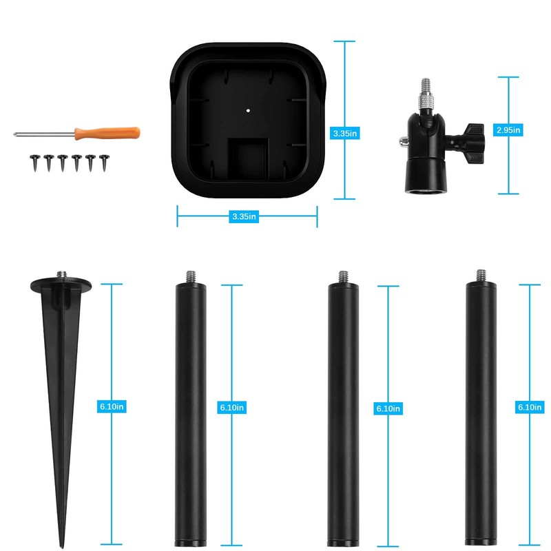 TIUIHU Spike Pole Mount Ground Stake with Protective Cover for