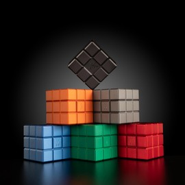 Colibri Heritage Cube Desk Torch + Soft Flame Lighter - Uses Butane Refill (Black)