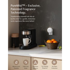 SenseFlow Smart Dual Fragrance Diffuser SF201S - Adjustable Natural Atomizer Essential Oil Kit with 120-Day Long-Lasting Aroma, LED Light, Ideal for Home - Capri Orange/Bitter Orange Leaf