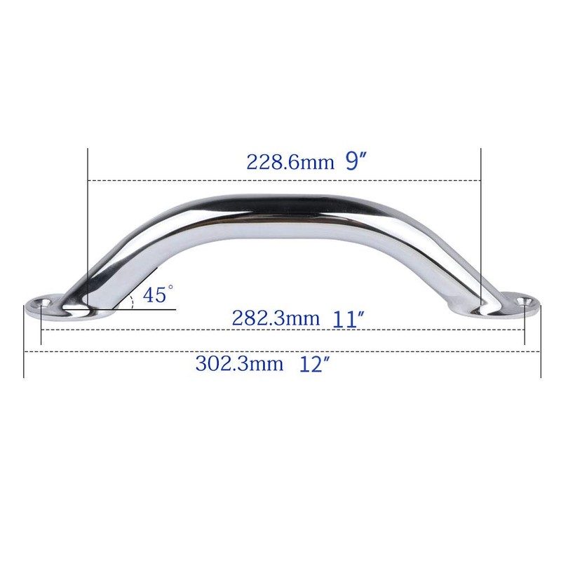 Pebbly Beach 9 inch Boat Grab Handle 316 Stainless Steel