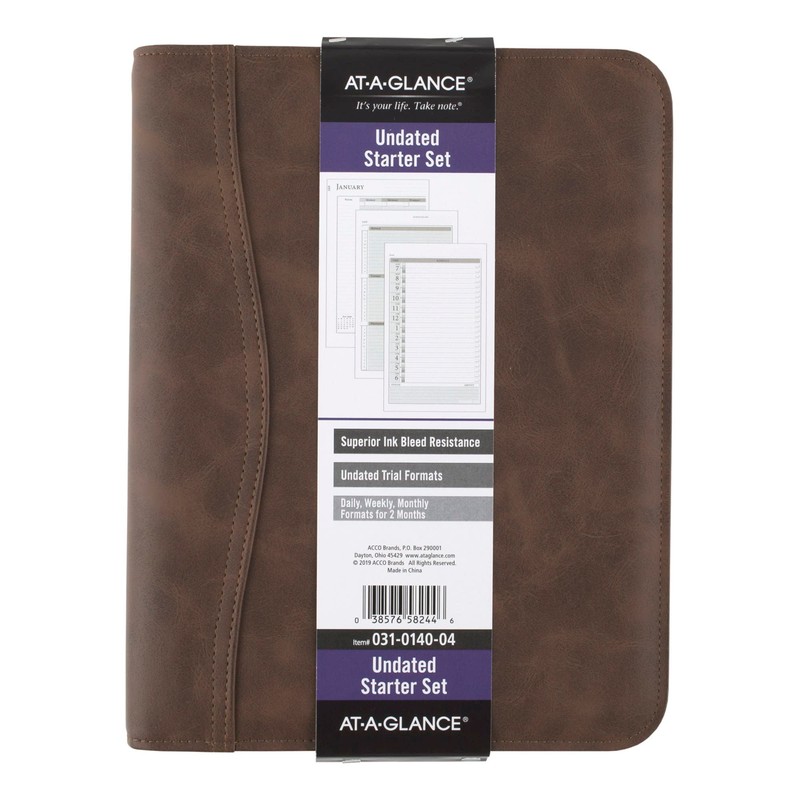 AT-A-GLANCE Simulated Leather Undated Starter Set, 43184 DAY-TIMER, Desk Size,