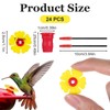 24 Pieces Hummingbird Feeders Replacement Flowers with 2 Cleaning Brush,