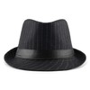 Faletony Unisex Classic Manhattan Structured Gangster Trilby Fedora Hat Black