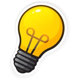 Squiddy Light Bulb - Vinyl Sticker Decal for Phone, Laptop, Water Bottle (3" Tall)