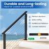 Muzata 6'6" Aluminum Black Cable Railing Handrail Rectangular Handrail for