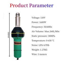 110V Hot Air Gun Welding Torch 1600W Heat Gun Plastic Welder Roofing Welder Kits