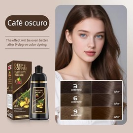 Champú para Teñir El Cabello Negro 4 en 1, Champú Colorante para Hombres y Mujeres, Cobertura de Canas con Ingredientes Herbales, Fácil de Usar y Suav