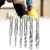 6PCS Hex Shank Combination Drill Tap 3 in 1 HSS