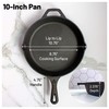 Backcountry Cast Iron Skillet(10 Inch Medium Frying Pan + Cloth