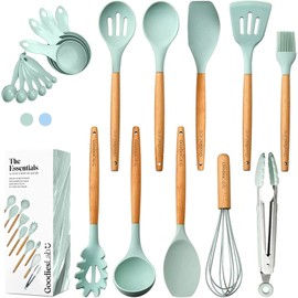 Goodies Lab Silicone Kitchen Utensils Set Accessories for Cooking, Mint Silicone Cooking Utensils Set 20Pcs Nonstick, Baking Kitchen Silicone Utensil Sets, Kitchen Sets Cooking Spoons and Spatula