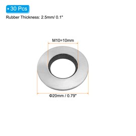 PATIKIL 304 Stainless Steel EPDM Bonded Sealing Washers, 30 Pieces 3/8"x25/32" Neoprene Rubber Washers Bonded Sealing Gasket for Marine Roof Bolt Supply