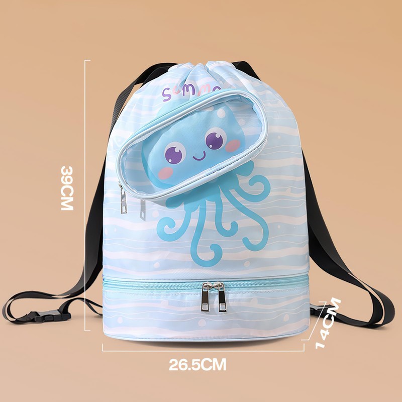 Kids Swimming Bag，Double-Layer Swimming Bag Kids ，Waterproof Compartment Design，Dry and