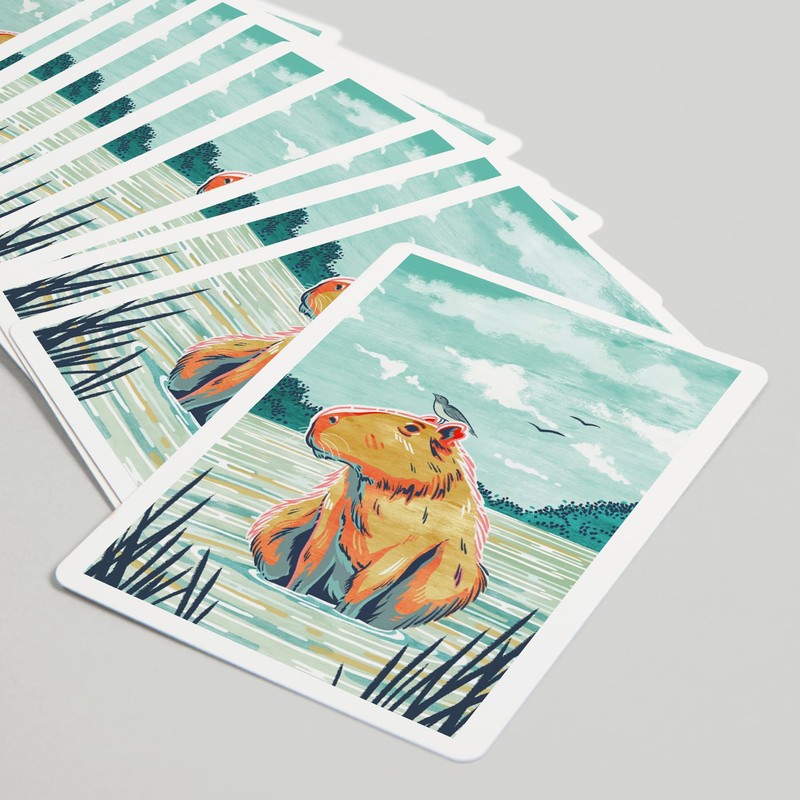 Lantern Press Graphic Pastel, Capybara (52 Playing Cards, Poker Size