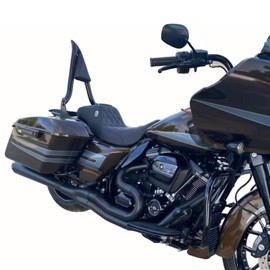 Sissy Bar for Harley Touring 24 inch Detachable Rear Passenger Backrest Quick Release Compatible With Harley Road King Road Glide Street Glide Electra Glide 2009-2024 (Black)