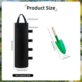 8 Pack Canopy Weights Sand Bags, 176LBS Black Extra Large Heavy Duty Canopy Weights Bags with Sand Shovel, Leg Canopy Weights Sand Bags for Instant Outdoor Pop up Canopy Tent Pergola