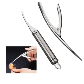 Shrimp Peeler, Shrimp Scrub, 2 Peeling Tools for Shrimp, Peeling Tool for Shrimp, Dishwasher Safe, Easy to Clean (Silver)