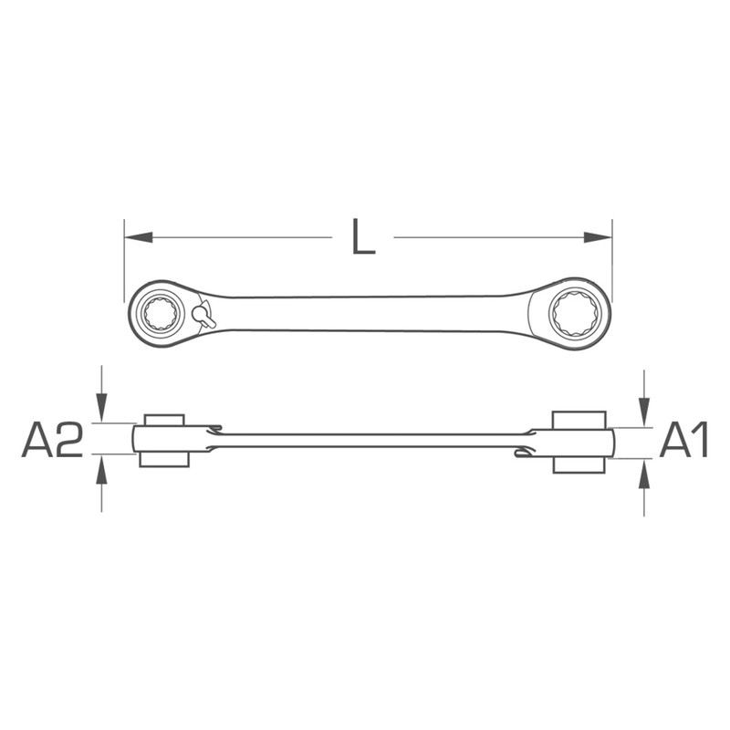 BRILLIANT TOOLS BT013901 4 in 1 Double Ratchet Ring Spanner,