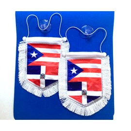 Puerto Rico Dominican Republic Puerto Rican & Dominican Flag Car Accessories - Unite Cultures on Every Drive! Home Wall Door Window Decoration Banners