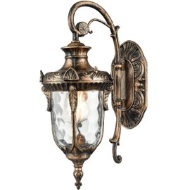 SAMTEEN Bronze Outdoor Light Fixtures Wall Mount 15.8" H Waterproof Exterior Wall Sconce with Hammered Glass Shade Outside Porch Light for House Garage Front Door