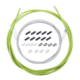 Universal Bike Brake Cable Housing Kit With 1 Brake Housing,2 PCS Front and Rear Bike Brake Cables and End Caps Accessories for MTB Mountain Bike Road Bikes,Green