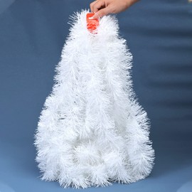 YUNSTK Tinsel Garland, Christmas Garland, 10 m Shiny Christmas Tree Garland, Fluffy Christmas Decoration, Stair Garland Christmas for Christmas Party, Indoor and Outdoor Decoration (White)