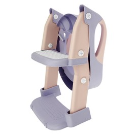 Potty Training Seat with Step Stool, Ladder Height Adjustable Potty Training Toilet with Nonslip Pad, Foldable Toddler Toilet Seat for Toddler Kid Anti-Slip Wide Steps Safety Handles(purple)