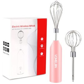Electric Egg Beater Whisk, USB Charging Mixer, Three-Speed Adjustment, Suitable for Whisking Eggs, Cream, Sauce, Jam Supplements and More, Pink