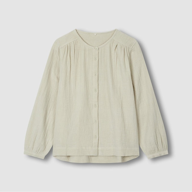 JAJU [JAJU/자주] 여 이중지 셔링 파자마 셔츠 3종택1 [JAJU] Women's
