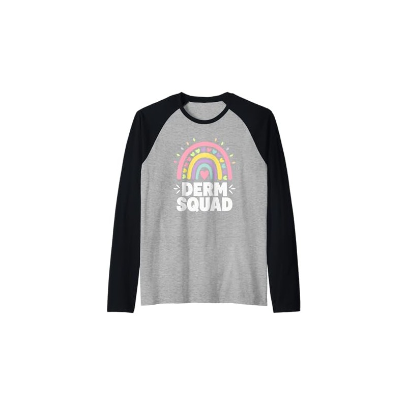Derm Squad Rainbow Dermatologist Team Dermatology Raglan Baseball Tee