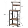 SUPERJARE 4 Tier Bakers Rack with Power Outlets, Microwave Stand