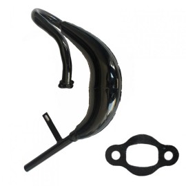 ntnmotorcycle High Performance Black Expansion Chamber Muffler For 2 Stroke Gas Motor Bicycle