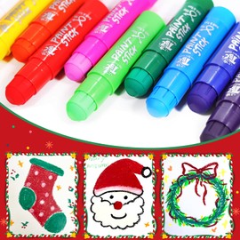 TBC The Best Crafts Paint Sticks,12 Classic Colors, Washable, Non-toxic, Tempera Paint Sticks for Kids and Students