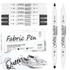 EFNHJF5 Pack of 6 White and Black Textile Pens Machine