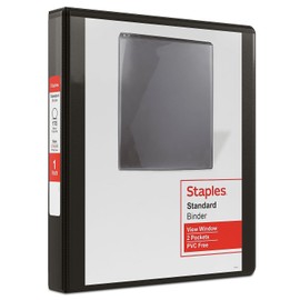Staples 3-Ring Binder, 1 Inch D-Ring Organizer for Home, Office, School, Holds up to 220-Sheets, 12-Pack, Black