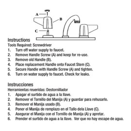 Danco Central Brass Pair of Faucet Handles, Chrome, 80401