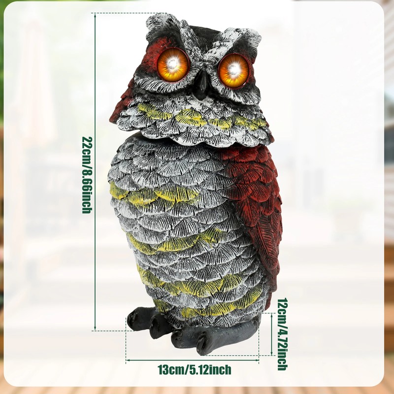 Solar Owl Bird Deterrent with Motion-Activated Sound & Flashing Eyes