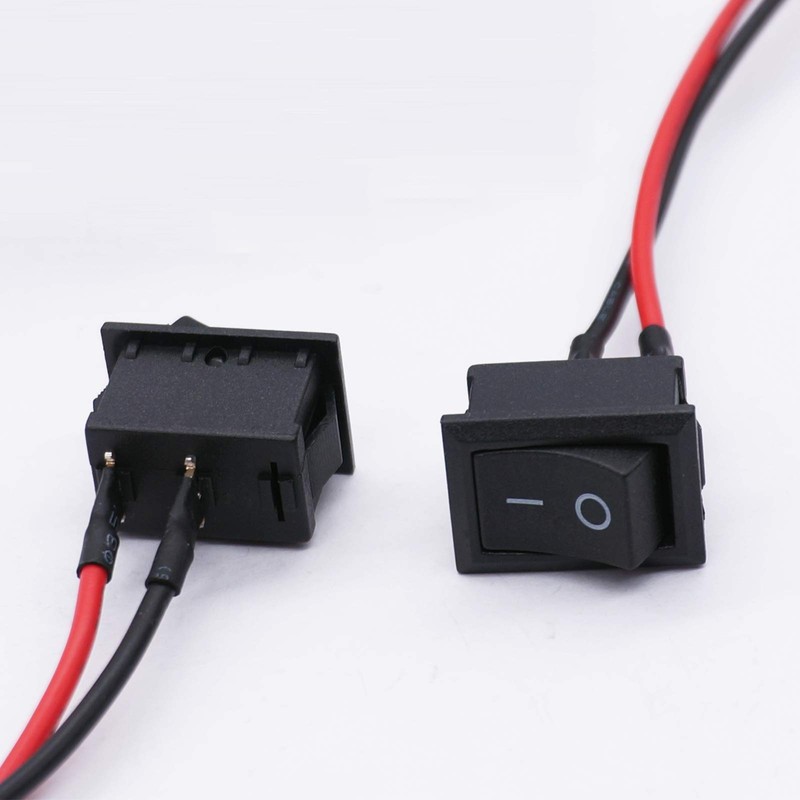TWTADE 10Pcs Rocker Switch ON/Off 2Pin Latching Square Toggle SPST