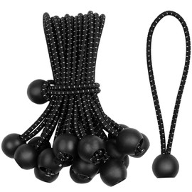 Caianwin 15 cm Tarpaulin Tensioner with Ball, Tensioner with Ball, Tensioning Rubber, Short Tensioning Elastic, Tent Elastics Expander Loop for Tarpaulins, Gazebos, Tents, Strong Tension Force, Pack