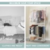 Sywhitta Double Rod Clothing Garment Rack, Rolling Clothes Organizer on
