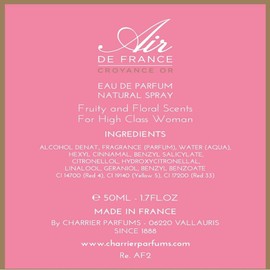 Charrier Parfums - 'Air de France Croyance Or‘ Eau de Parfum Spray - 1.7 Fl. Oz - Made in Provence, France