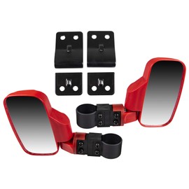 NICHE Red Offroad Break-Away Side View Mirror Set for UTV Side x Side Utility Vehicle with Pro-Fit Roll Cage Bar