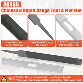 superbobi 27742 Chainsaw Depth Gauge Tool & Flat File, 0.025" Drop-Center Depth Gauge, Chainsaw Depth Measure & Sharpener Tool Fit for Oregon/Universal Chainsaw Chain
