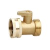 Hanobo Heavy Duty Brass Garden Hose Connector with Shut Off